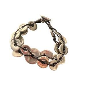 Uno de 50 Multi Strand Silver Discs Bracelet
